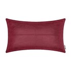  Burgundy Leather Throw Pillow 12 X 20 Inches, Faux 12" x 20" Burgundy-piping