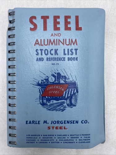 Vtg 1979 Steel Aluminum Stock List And Reference Book by Jorgensen Parts Catalog