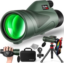 12x60 HD Monocular Telescope for Adults with Smartphone Adapter Tripod