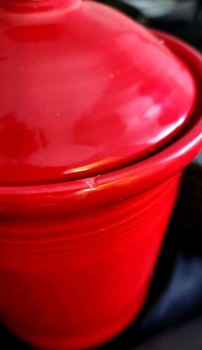 Fiestaware Kanister 1 Quart NICHT MEHR PRODUZIERT STIL scharlachrot super Zustand leicht gebraucht - Bild 3 von 8