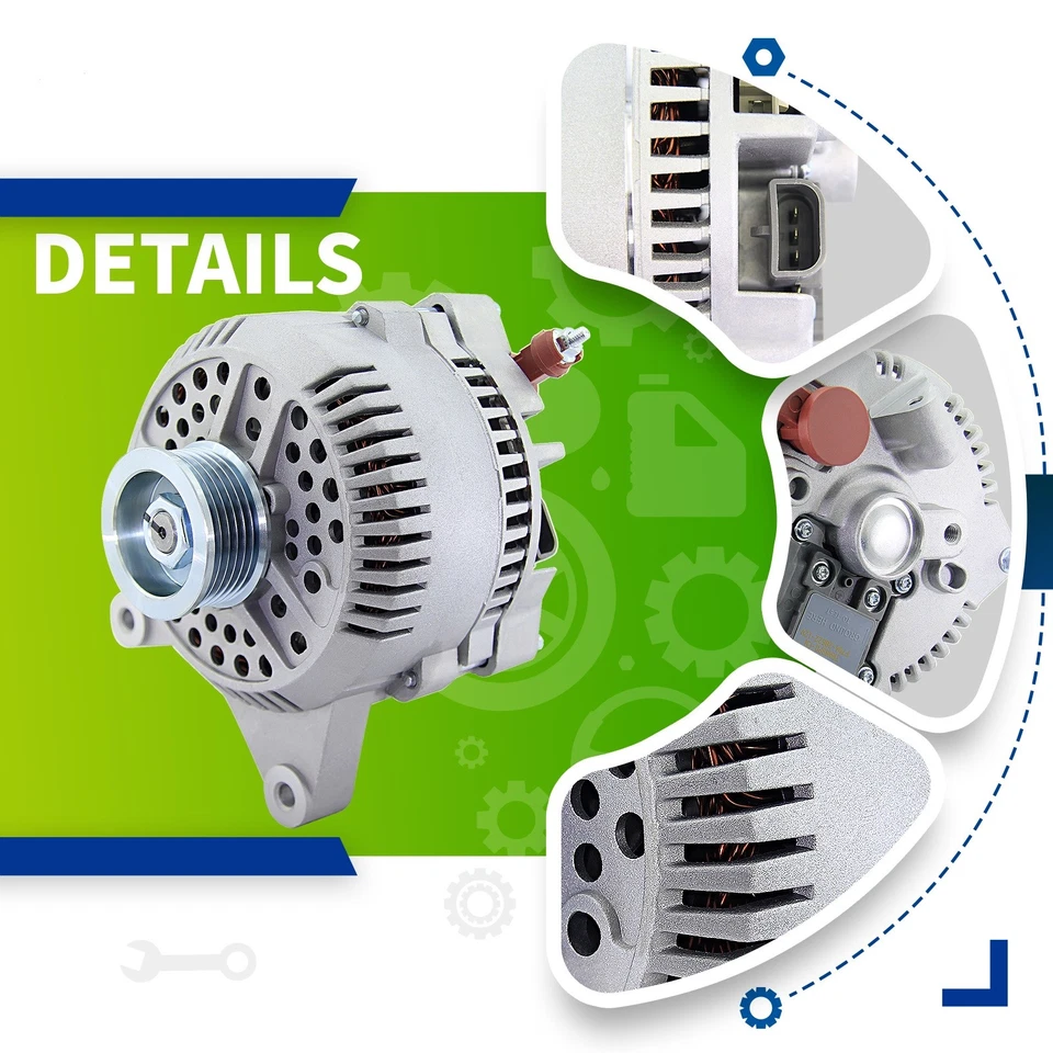Alternator for Ford 02-03 F150 1999-04 F250 F350 F-450 F550 Super Duty 5.4L 6.8L Foto 2 de 4