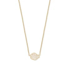 Kendra Scott Tess Gold Pendant Necklace In Iridescent Drusy