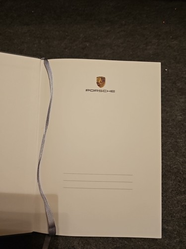 Nuovo libro diario bianco Porsche grigio lino copertina rigida per note storia servizio - Foto 3 di 4