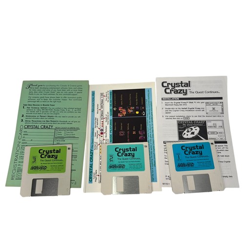 Juego Apple Macintosh 1993 Crystal Crazy Quest Continues de colección con caja grande 3 insertos - Imagen 4 de 6