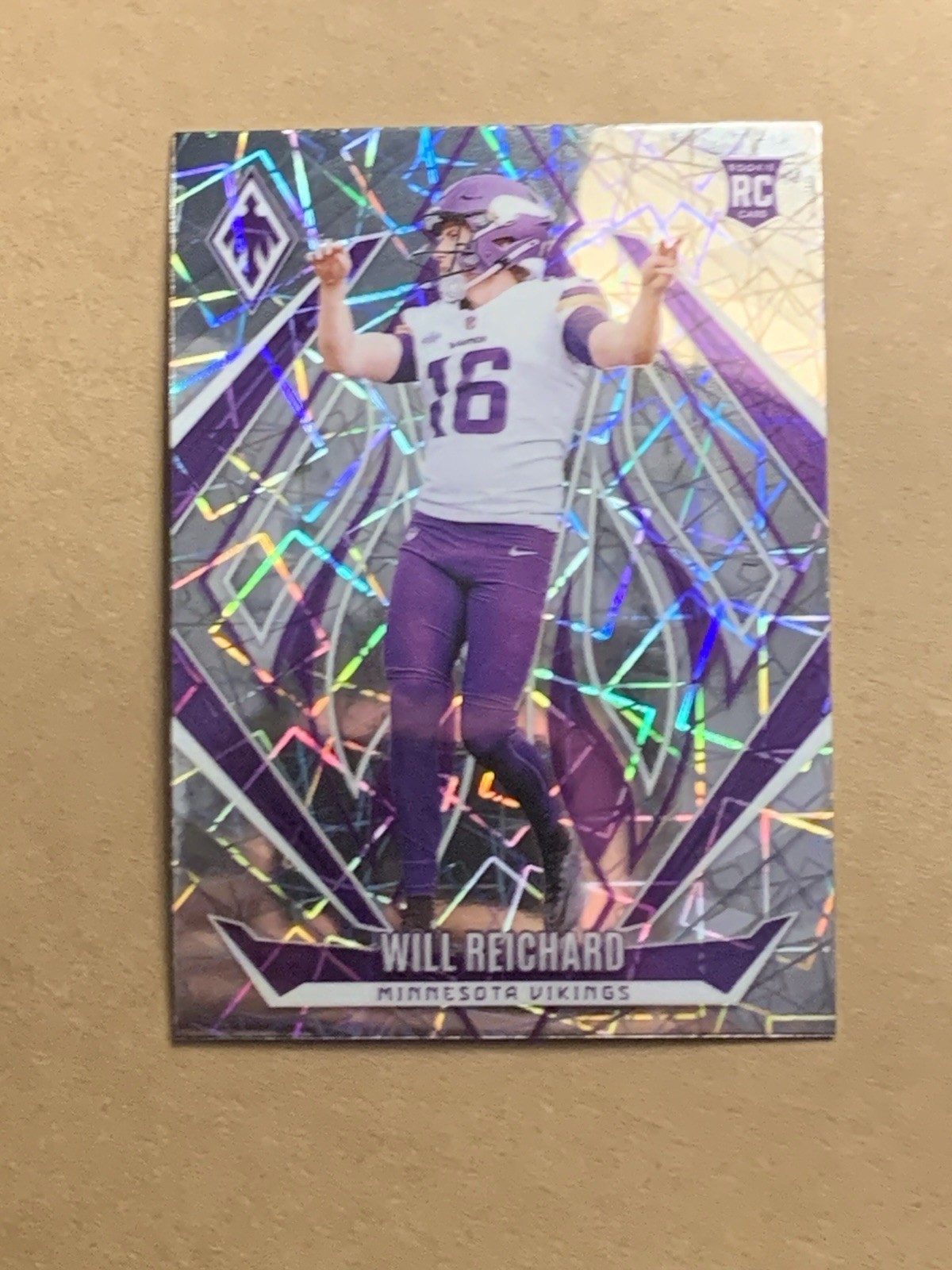 2024 Panini Phoenix Lazer Prizm Will Reichard #247 Minnesota Vikings RC