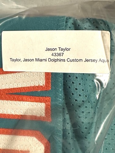 JASON TAYLOR #99 MIAMI DOLPHINS HOF 17 SIGNED AUTOGRAPHED GREEN JERSEY JSA COA * - Picture 4 of 6