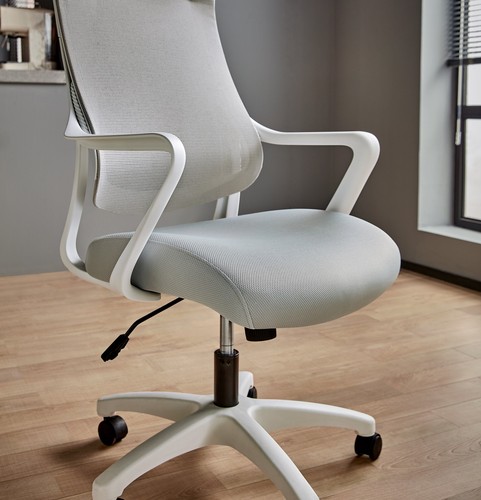 Adjustable Height Mesh Office Chair with Lumbar Support and Headrest/Caster W... - Picture 2 of 12