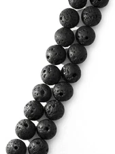 Cousin DIY Natural Black Lava Stone Loose Round 8mm Aromatherapy Beads for Es...