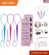 6pcs Topsy Tail and Hair Loop Styling Tool Set - Ponytail Makers, French Braid