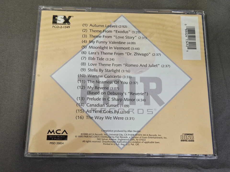 Roger Williams CD The Great Piano Hits Easy Listening Pair Records PCD-2-1349 Foto 3 de 4