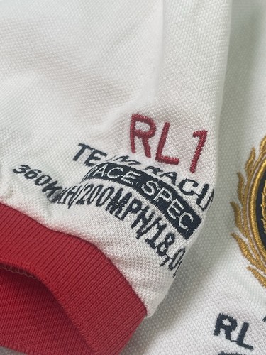 Camisa Polo Ralph Lauren GBR RL 1 Equipo de Carreras De Colección Para Hombres Grande Ajuste Personalizado Blanca - Imagen 7 de 14