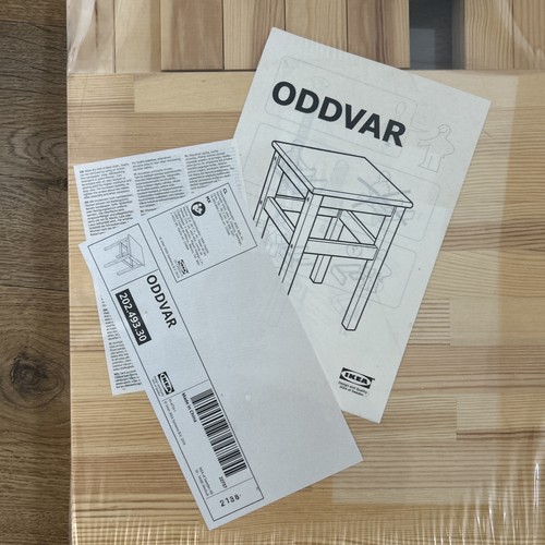 IKEA Oddvar Home Solid Pine Stool 45cm Tall Durable Wooden Stool Natural Pine - Picture 2 of 8
