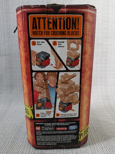 Jenga Boom Explosive Tower Game Blocks 2012 Hasbro 6+ Stacking Family Game - Picture 2 of 2