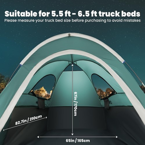 Pickup Truck Tent,Truck Bed Tent for Camping with Rainfly Waterproof PU2000mm... - Picture 8 of 9