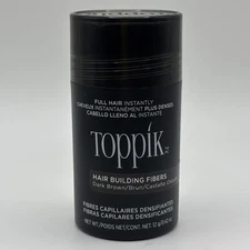 Toppik Hair Building Fibers - Dark Brown Shade for Men & Women 12g/0.42oz | New