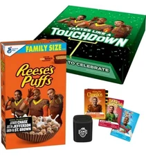 REESE’S PUFFS NFL Cereal Exclusive Bundle w/ Trading Cards & Speaker NEW