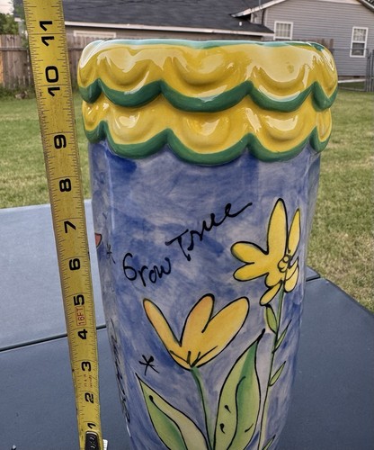 JULIA JUNKIN Santa Barbara Ceramic Design Vase Planter Wine Blossom Bloom 11” - Imagen 7 de 8