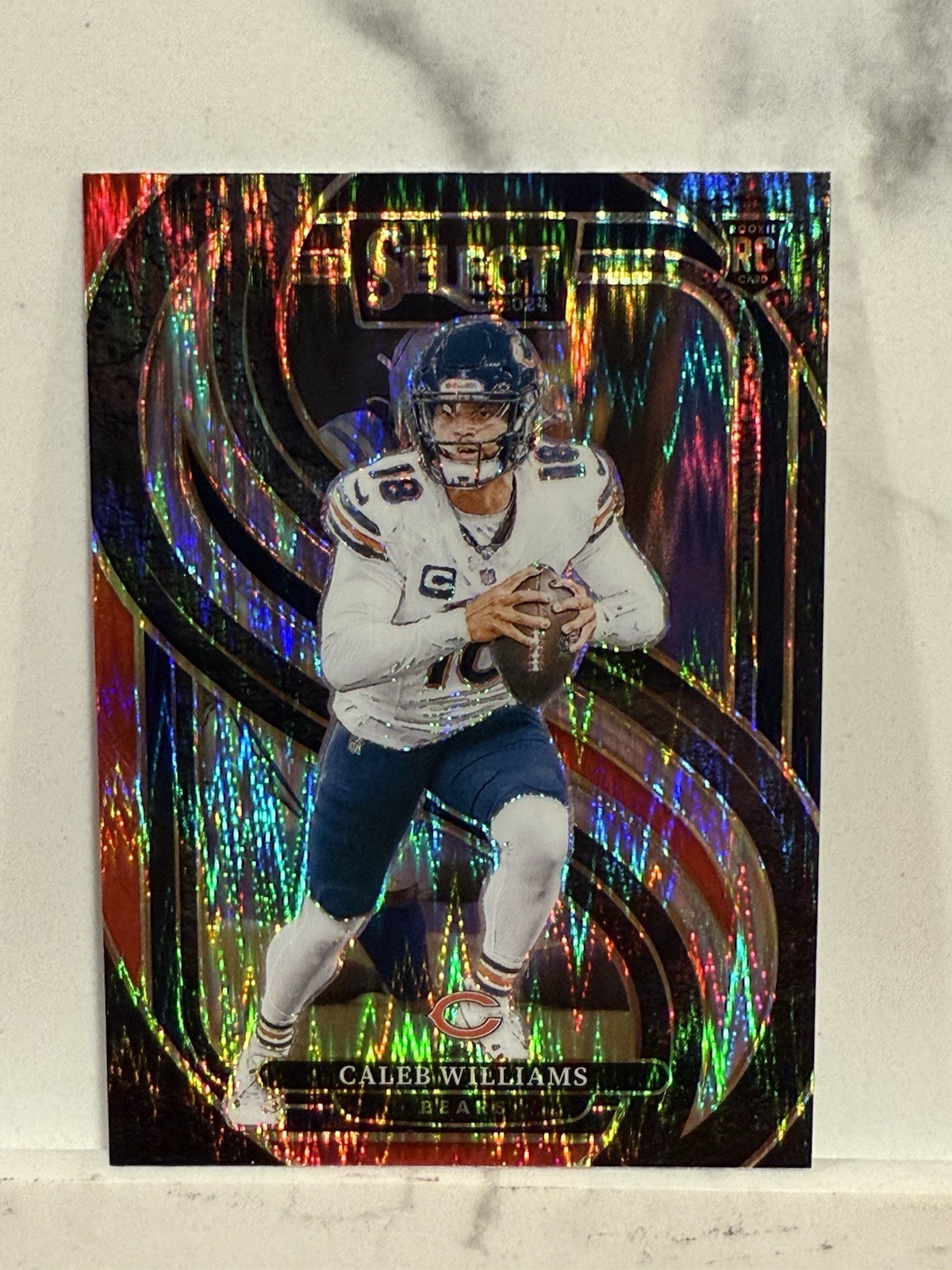 2024 Panini Select Premier Level Caleb Williams #114 Black & Red Shock Prizm  RC