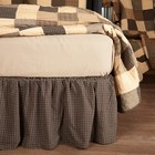 Kettle Grove Primitive King Bed Skirt Black Khaki Plaid 78x80x16" VHC Brands