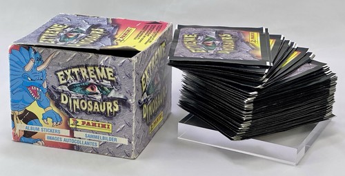 EXTREME DINOSAURS PANINI STICKERS FIGURINE BOX 50 SEALED BAGS RARE MADE IN ITAY - Picture 2 of 15