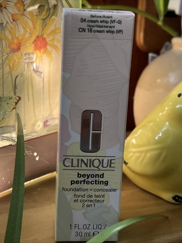 CLINIQUE BEYOND PERFECTING FOUNDATION+CONCEALER CN 18 CREAM WHIP (1 FL. OZ.) NIB - Picture 2 of 9