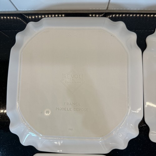 Revol La Porcelaine White Ceramic Ribbon Edge 8” Serving Dish France S21 Square - Picture 9 of 18