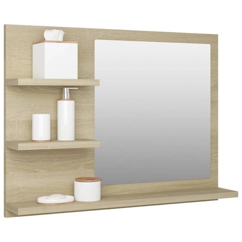 Modern Bathroom Mirror Washroom Wall Furniture Engineered Wood vidaXL - Picture 13 of 36