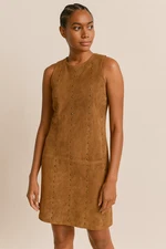 Vintage Mario Valentino Dress Womens Medium Suede Leather Studded Italy 70s