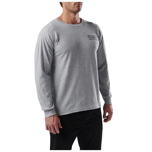 5.11 Tactical Stay Sharp Men's Heather Grey Long Sleeve T-Shirt CLEARANCE - Picture 2 of 3
