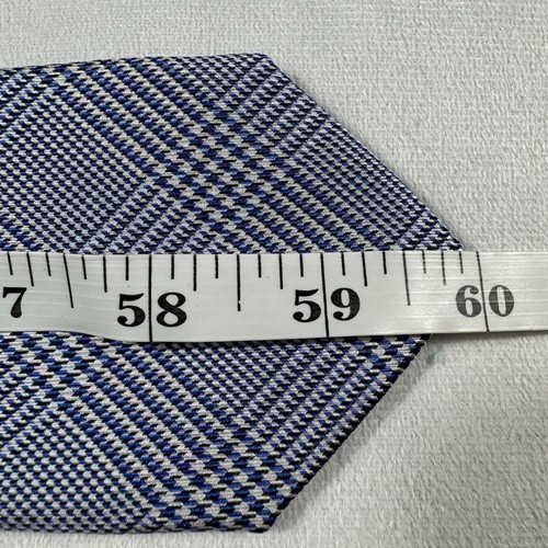Corbata delgada Charles Tyrwhitt azul a cuadros de prisionero de guerra 100 % seda hecha a mano en Inglaterra - Imagen 5 de 8