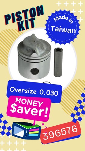 Piston Kit 0.030 396576 0396576 + Ring For OMC Johnson Evinrude Outboard E35RENR - Video 1 of 1