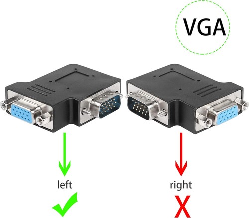 QIANRENON 90-Degree Right Angle VGA Adapter, DB15Male to Female L-Shaped Connec - Picture 4 of 7