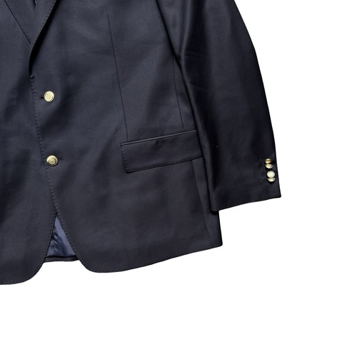 Brook Taverner Otley Pure Wool Blazer Gold Buttons Navy Blue Mens 46R - Picture 7 of 10