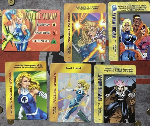 Fleer Marvel Overpower INVISIBLE WOMAN Character Stat 5 Special Cards 1995/96 LP