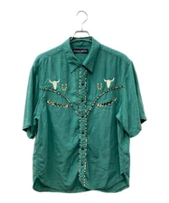 WACKO MARIA Tight Western Shirt S/S Size: L Green Men