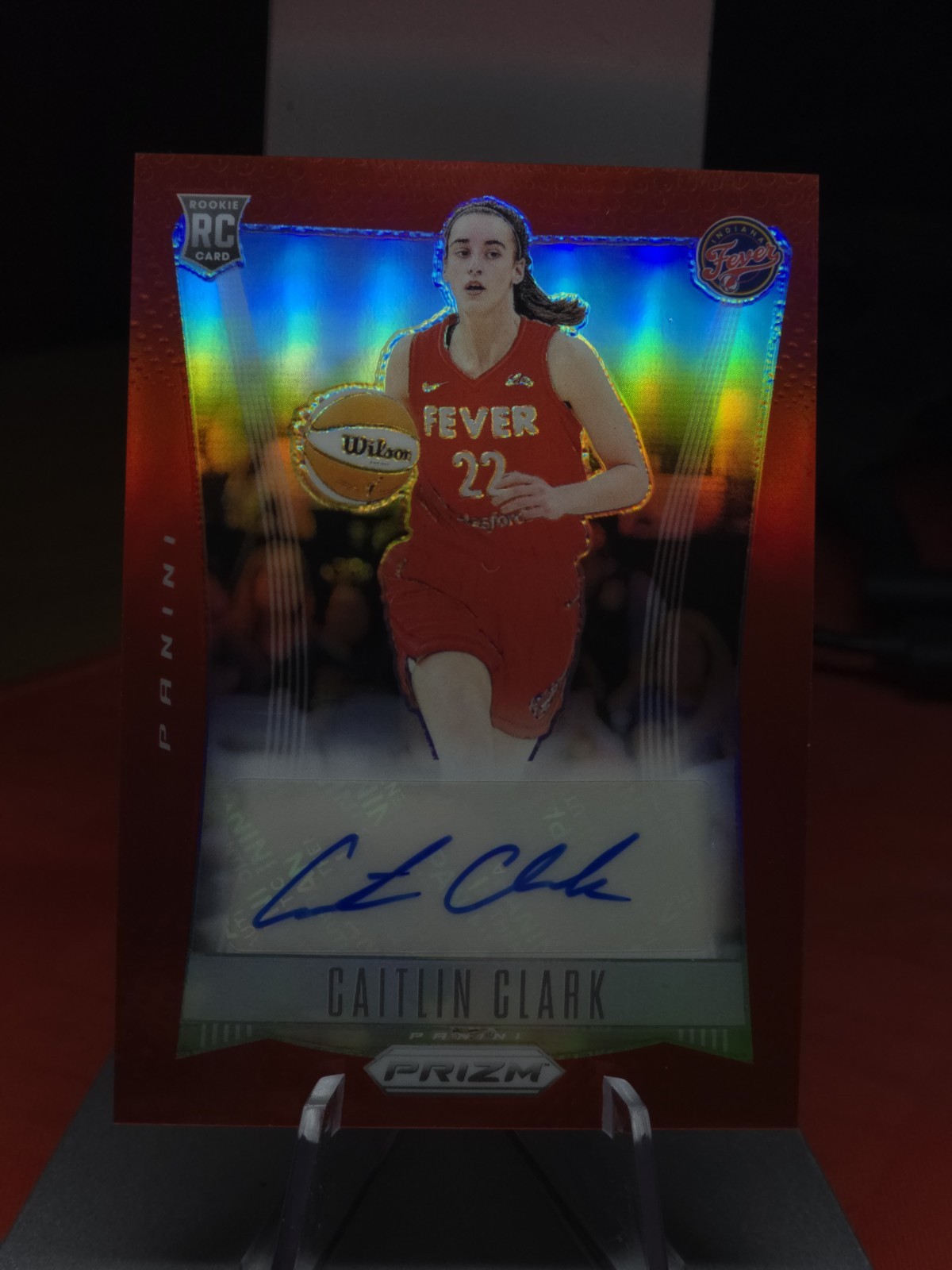 2024 Panini Prizm WNBA - Throwback Signatures Caitlin Clark #TB-CC Red Prizm /99