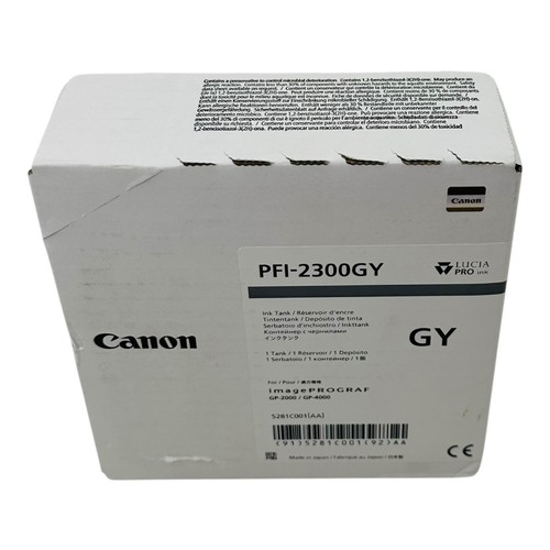 Genuine Canon PFI-2300GY Gray Ink Tank for GP-2000/GP-4000, 5281C001 Exp.10/27 - 第 2/9 張圖片