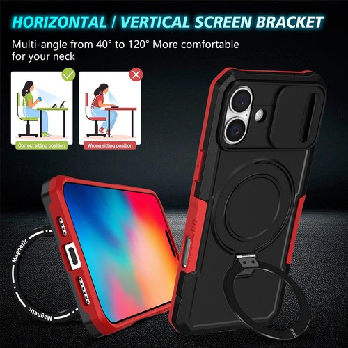 Shockproof Magnetic Case For iPhone 17 Pro Max Anti Fingerprint With Kickstand - Picture 37 of 110