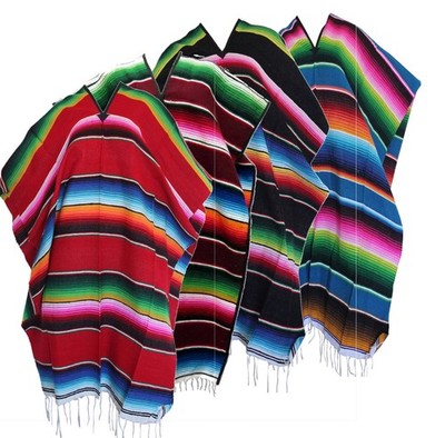Mexican Poncho Serape | Stripped Poncho Adult and Youth