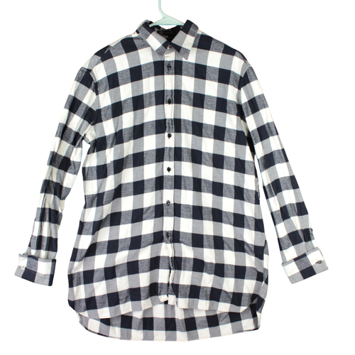 Versace button up shirt size 39 black Checked long sleeve collar Flannel - Picture 1 of 15