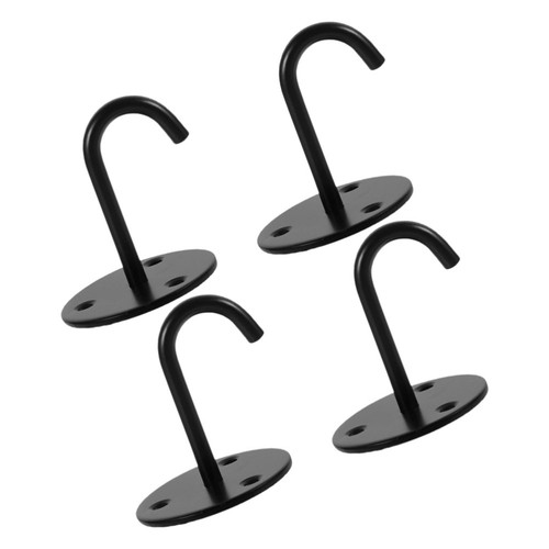 Ganchos negros de acero inoxidable para montaje en techo para armario de 4 piezas - Imagen 5 de 12