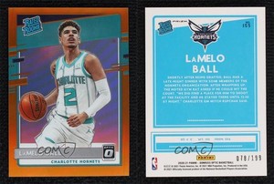 2020-21 Panini Donruss Optic Rated Orange Prizm /199 Lamelo Ball #153 Rookie RC