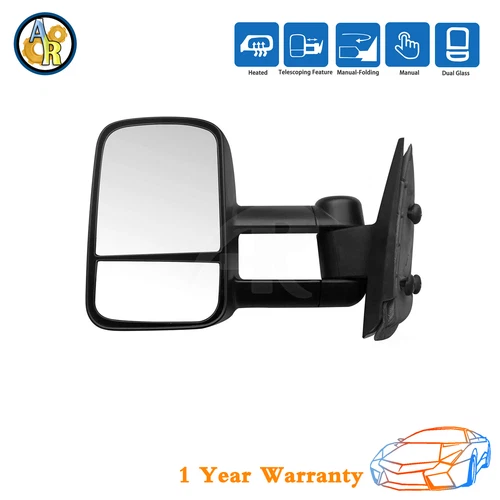 ★Left Manual Towing Mirror For Chevy Silverado GMC Sierra 1500 2500 HD 3500 HD
