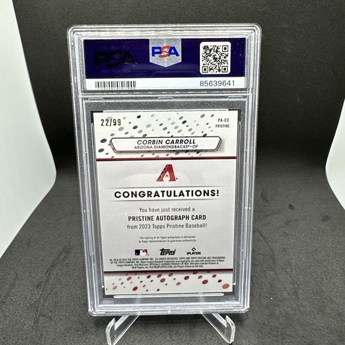 Topps Pristine Corbin Carroll RC 2023 refractor automático/99 PSA 10 - Imagen 4 de 5