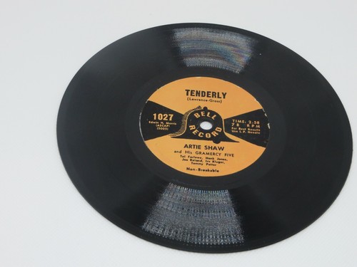 RARE ARTIE SHAW TENDERLY/STOP AND GO MAMBO 1954 7" BELL 78rpm SHELLAC E+ - Picture 1 of 2