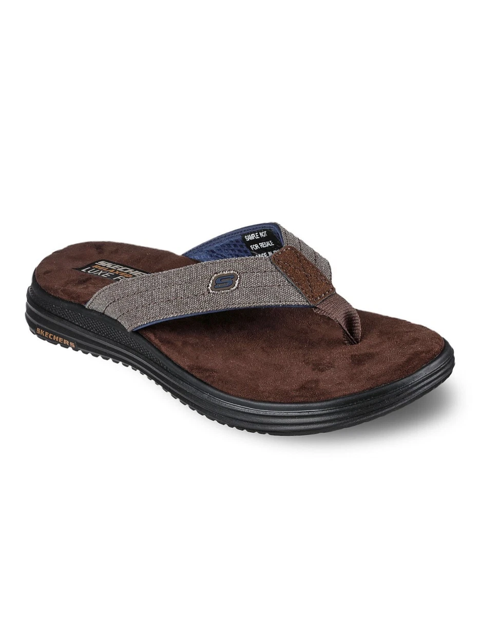 Skechers Men Relaxed Fit Proven SD Radnor Brown Thong Sandals eBay