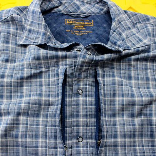 Camisa táctica 5.11 Ocultar llevar para hombre manga corta a cuadros azul talla M - Imagen 6 de 12