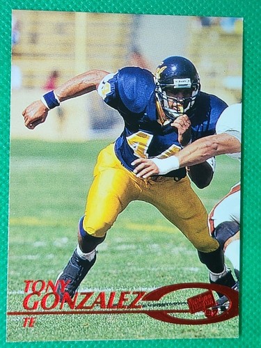 1997 Press Pass RED + BLUE #22 Tony Gonzalez HOF ROOKIE Kansas City Chiefs - Picture 2 of 6