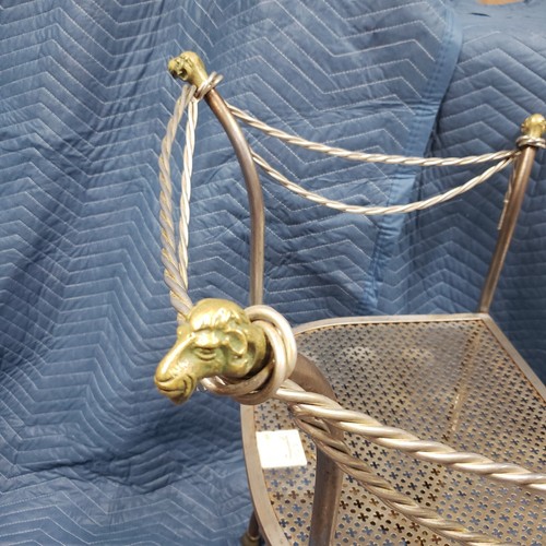 Jasen Maison Style Rams Head Foot Metal Chair Brass Tassel Trouvailles  - Picture 18 of 21