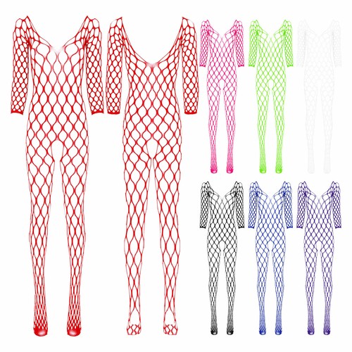 Women Sexy Fishnet Bodysuit Sheer Body Stocking Lingerie Babydoll AU - Picture 2 of 137
